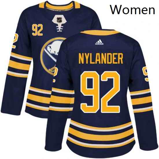 Womens Adidas Buffalo Sabres 92 Alexander Nylander Premier Navy Blue Home NHL Jersey